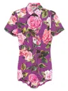 Dolce & Gabbana Floral Print Jumpsuit Elasticated Waistband In Multicolor
