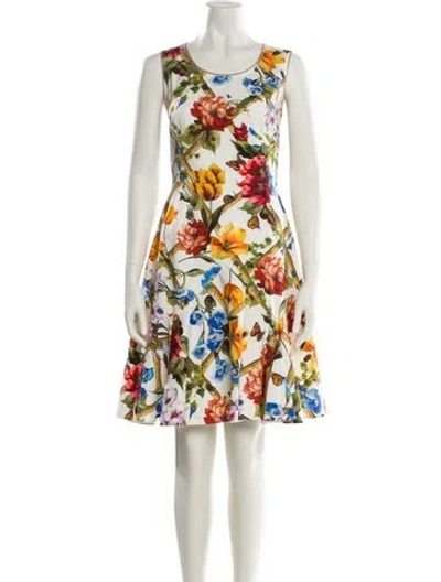 Pre-owned Dolce & Gabbana Floral Print Knee-length Dress In Multi