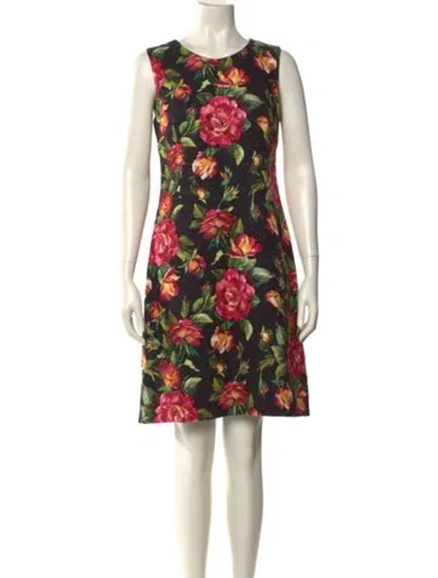 Pre-owned Dolce & Gabbana Floral Print Knee-length Dress In Multi
