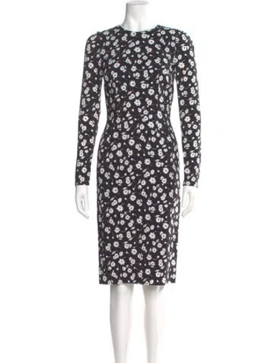 Pre-owned Dolce & Gabbana Floral Print Knee-length Dress In Multi