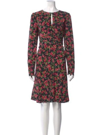 Pre-owned Dolce & Gabbana Floral Print Knee-length Dress In Multi