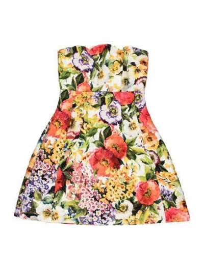 Pre-owned Dolce & Gabbana Floral Print Knee-length Dress In Multi