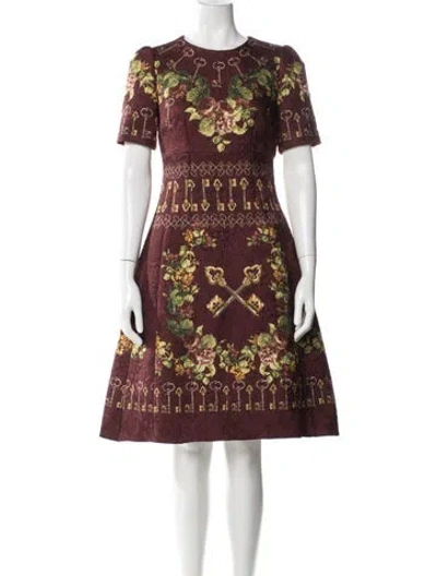 Pre-owned Dolce & Gabbana Floral Print Knee-length Dress In Multi