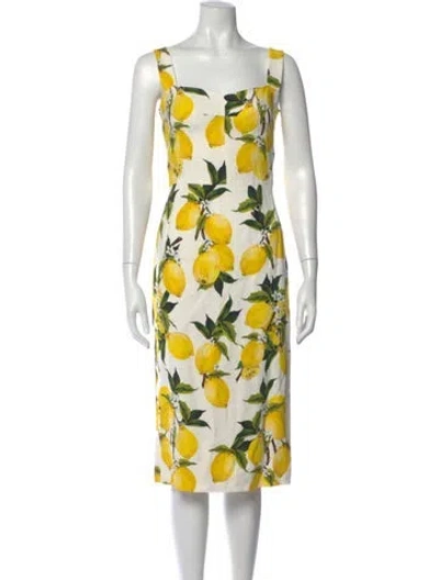 Pre-owned Dolce & Gabbana Floral Print Knee-length Dress In Multi