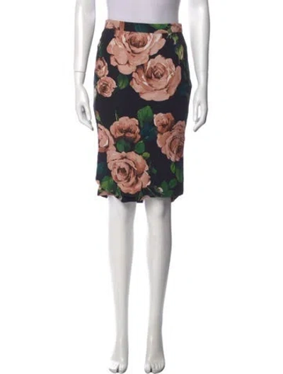Pre-owned Dolce & Gabbana Floral Print Knee-length Skirt In Multi