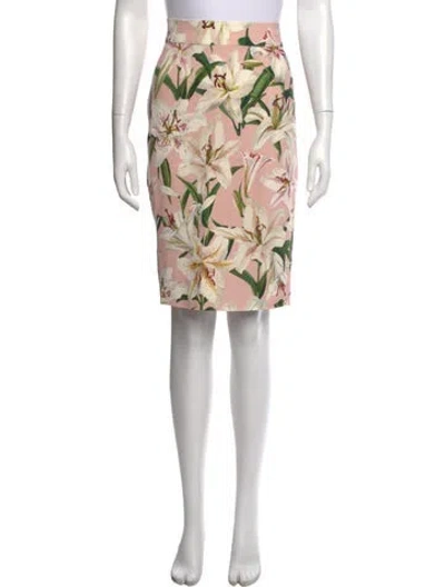 Pre-owned Dolce & Gabbana Floral Print Knee-length Skirt In Multi