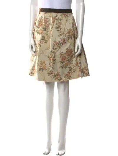 Pre-owned Dolce & Gabbana Floral Print Knee-length Skirt In Neutral