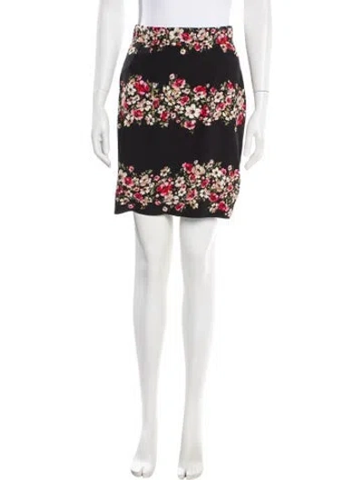 Pre-owned Dolce & Gabbana Floral Print Knee-length Skirt In White