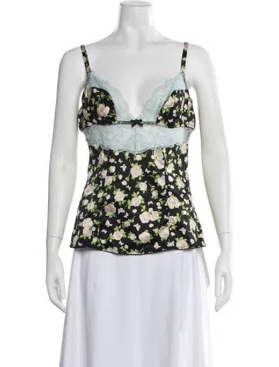 Pre-owned Dolce & Gabbana Floral Print Lace Trim Embellishment Pajamas In Multi