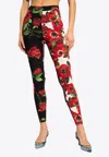 Dolce & Gabbana Floral Print Leggings In Multicolor