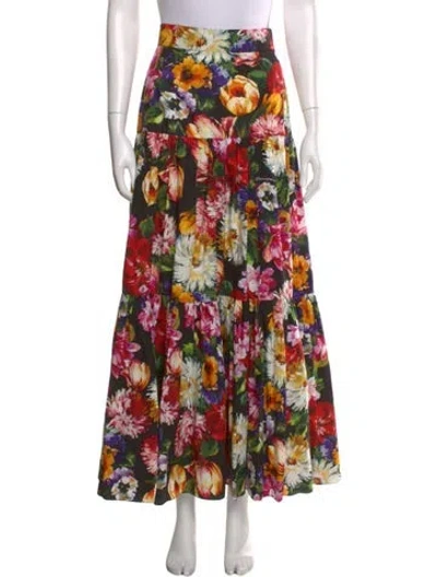 Pre-owned Dolce & Gabbana Floral Print Long Skirt