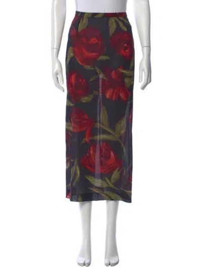 Pre-owned Dolce & Gabbana Floral Print Long Skirt In Multi