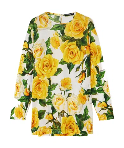 Dolce & Gabbana Floral-print Long-sleeve Blouse
