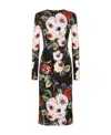 Dolce & Gabbana Dolce&gabbana Rose Print Sheath Dress In Silk In Black