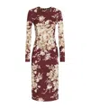 Dolce & Gabbana Floral-print Long-sleeve Midi Dress In White