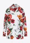Dolce & Gabbana Floral Print Cotton Shirt With Classic Collar