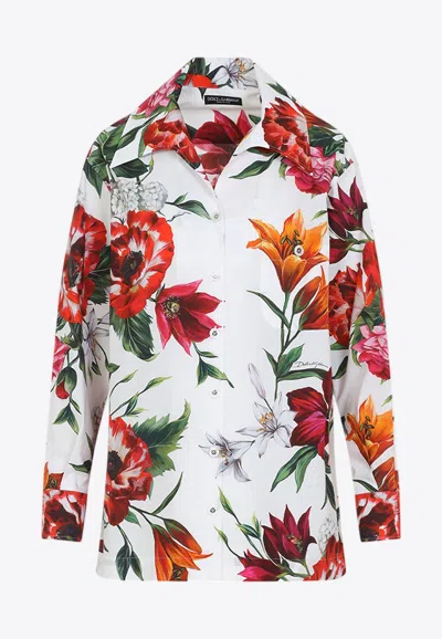 DOLCE & GABBANA FLORAL PRINT LONG-SLEEVED SHIRT