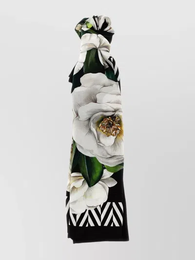 DOLCE & GABBANA FLORAL PRINT LUXURIOUS SILK SCARF