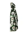 Dolce & Gabbana Long One-shoulder Floral Silk Dress In Black