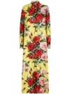 Dolce & Gabbana Floral-print Maxi Shirt Dress In Yellow