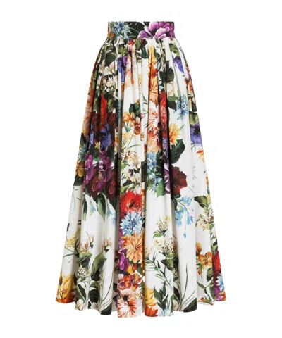 DOLCE & GABBANA DOLCE  GABBANA BOUQUET FLOWER-PRINTED WIDE SKIRT