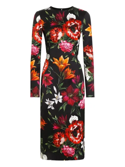 Dolce & Gabbana Women Long Floral-print Dress In Multi