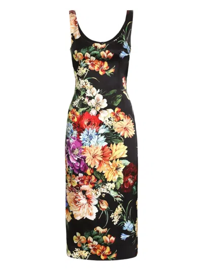 DOLCE & GABBANA FLORAL-PRINT MIDI DRESS