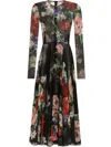 Dolce & Gabbana Floral Print Sheer Fabric Midi Dress