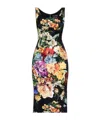 Dolce & Gabbana Floral-print Midi Dress In Black