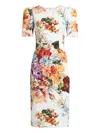 Dolce & Gabbana Floral-print Midi Dress In Multi
