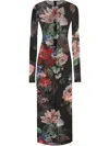 Dolce & Gabbana Floral-print Midi Dress In Black