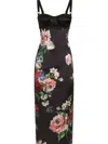 Dolce & Gabbana Floral-print Midi Dress In Black