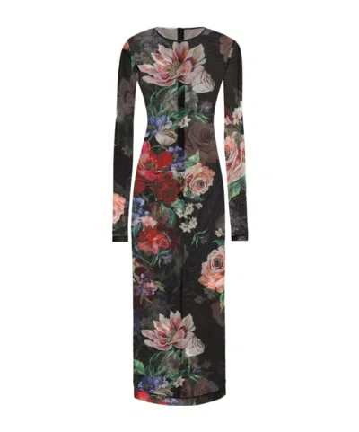 DOLCE & GABBANA DOLCE  GABBANA FLORAL PRINT MIDI DRESS