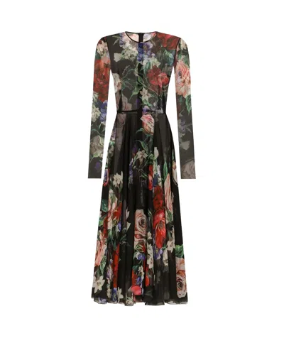 DOLCE & GABBANA FLORAL-PRINT MIDI DRESS