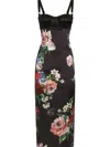 Dolce & Gabbana Rasovi Bouquet Fantichi Bustier Midi Dress In Black