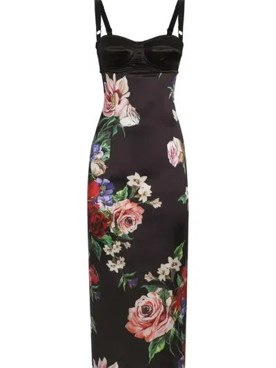 DOLCE & GABBANA FLORAL-PRINT MIDI DRESS