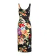 Dolce & Gabbana Floral Print Midi Dress In Black