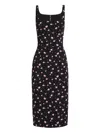 Dolce & Gabbana Floral-print Midi Dress In Black