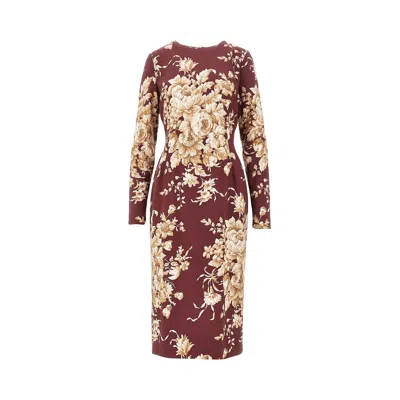 DOLCE & GABBANA FLORAL PRINT MIDI DRESS