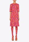 Dolce & Gabbana Vibrant Floral Silk Charmeuse Dress In Multicolor