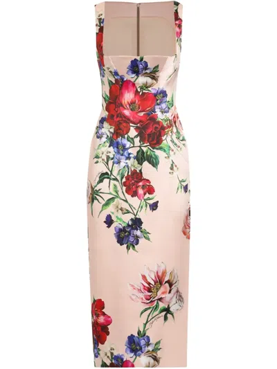 DOLCE & GABBANA FLORAL-PRINT MIDI DRESS