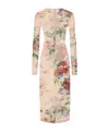 Dolce & Gabbana Floral-print Midi Dress In Nude