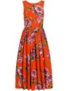 Dolce & Gabbana Floral-print Midi Dress In Red