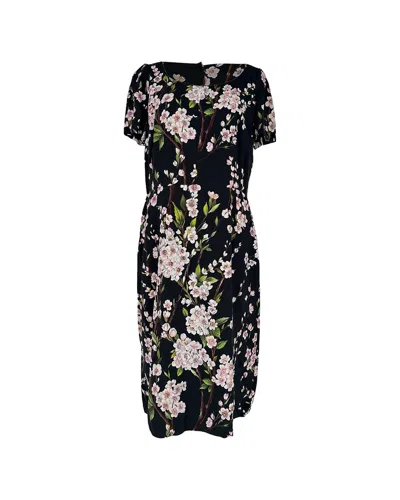 Pre-owned Dolce & Gabbana Floral Print Midi Dress, Size It 46 (authentic Pre-loved)