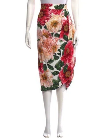 Pre-owned Dolce & Gabbana Floral Print Midi Length Skirt