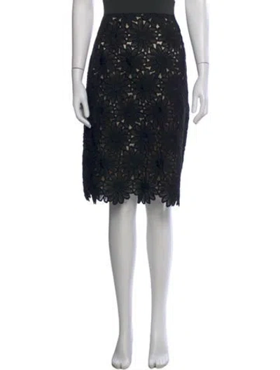 Pre-owned Dolce & Gabbana Floral Print Midi Length Skirt In Black