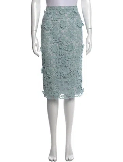 Pre-owned Dolce & Gabbana Floral Print Midi Length Skirt In Blue