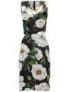 Dolce & Gabbana Silk Dress With Floral Print Dresses Multicolor In Green