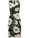Dolce & Gabbana Silk Dress With Floral Print Dresses Multicolor
