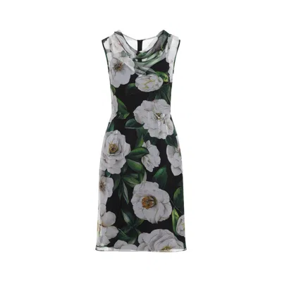 DOLCE & GABBANA DOLCE & GABBANA FLORAL-PRINT MIDI SHEATH DRESS